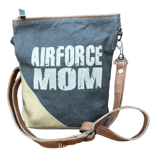 Air Force Mom Military Canvas Crossbody Bag - Air Force Proud! Great Gift for Mom!