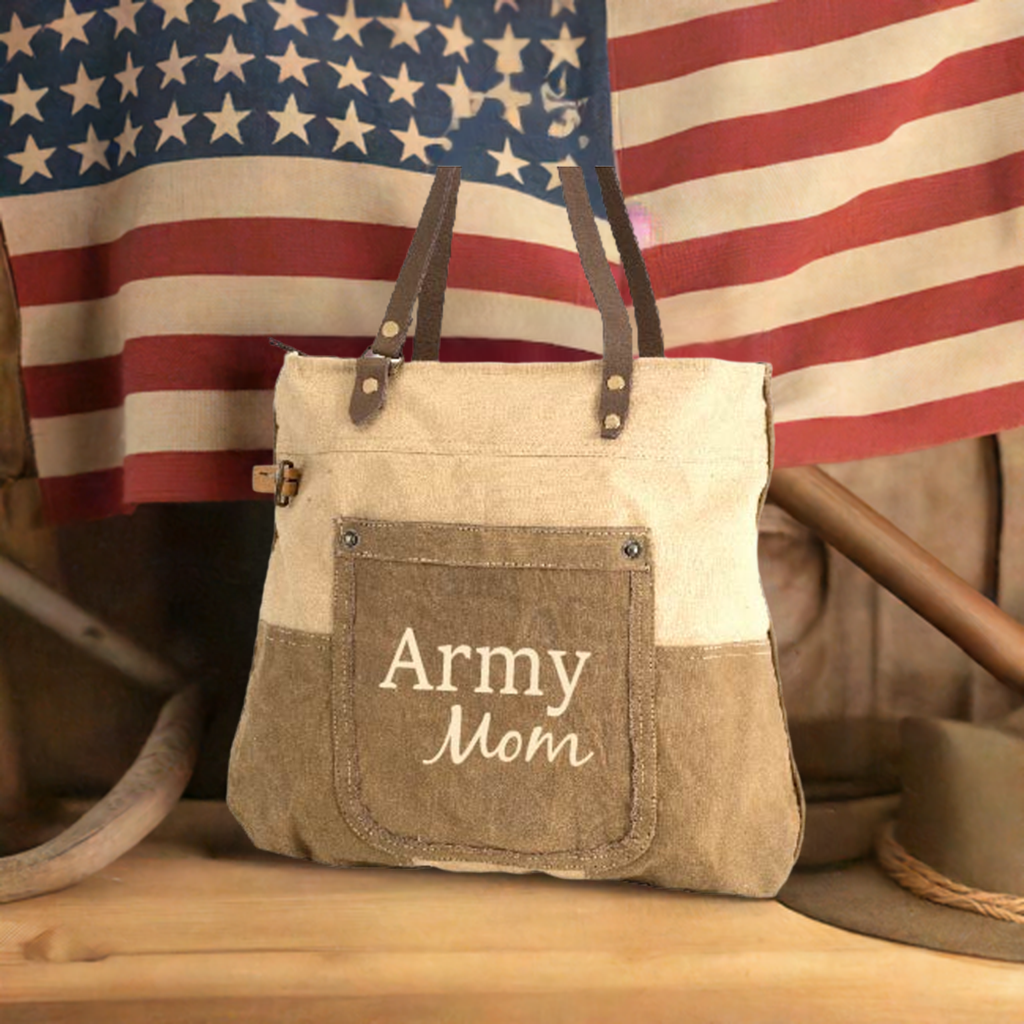 Two Tone Sustainable Canvas Tote ~ Perfect As Is or As A Gift With Your Custom Military Branch, Firefighters or Special Order