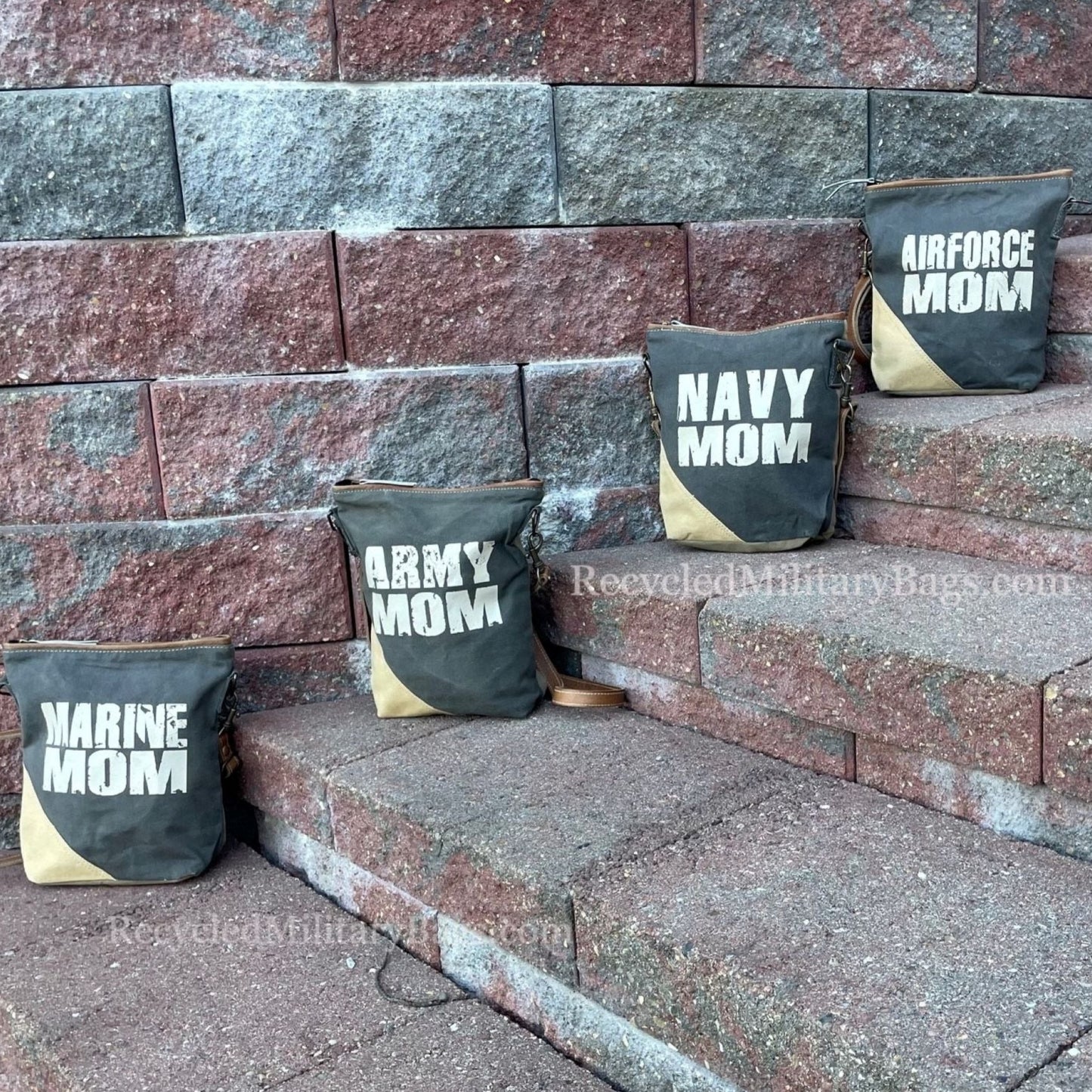 Navy Mom Crossbody Sustainable Canvas Bag Purse - Proud Navy Bag Great Gift for Mom!