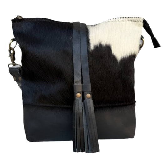 Black and White Cowhide with Tassels ~ Minimalist Style
