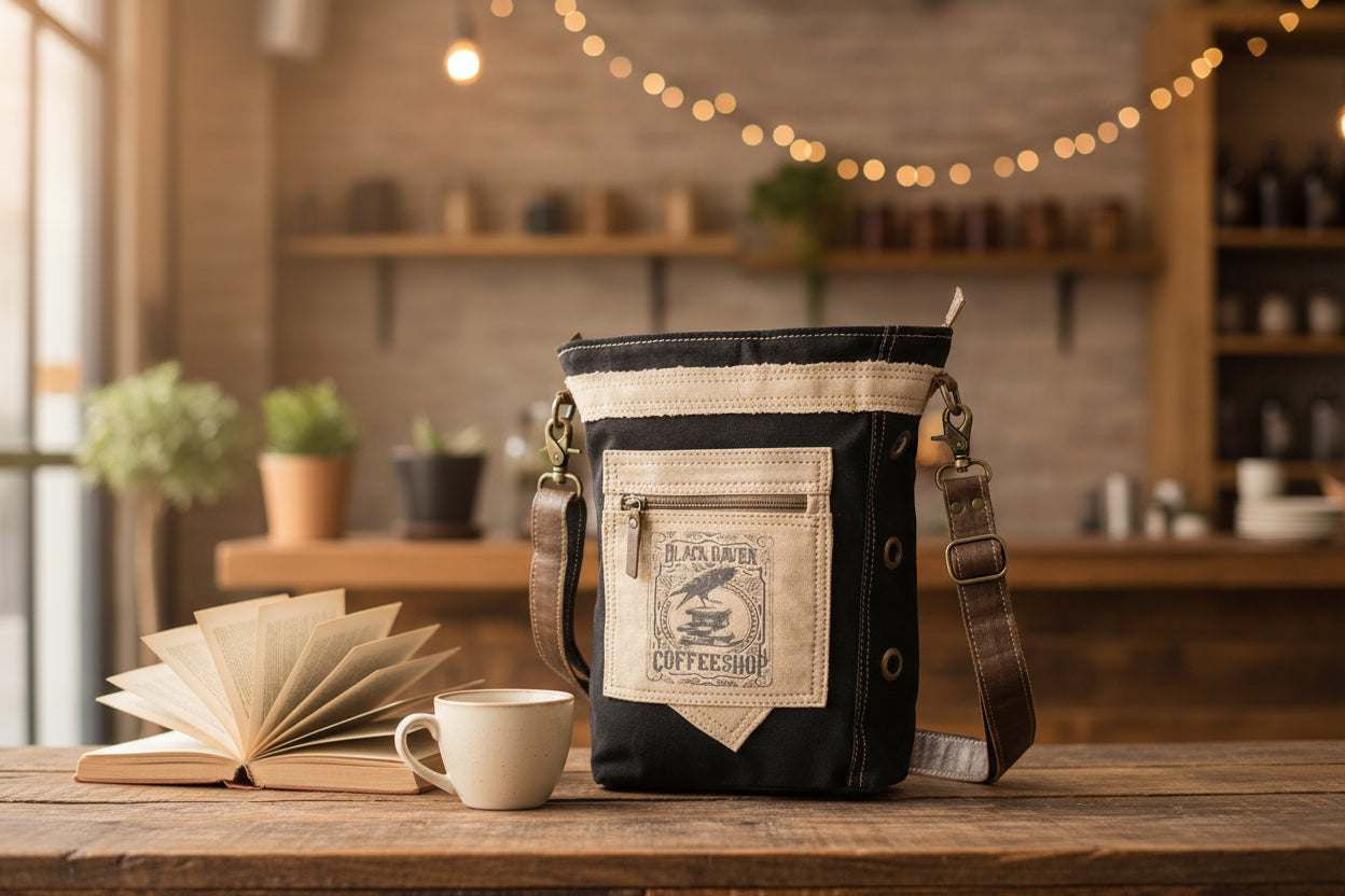 Black Raven Coffee Shop Crossbody