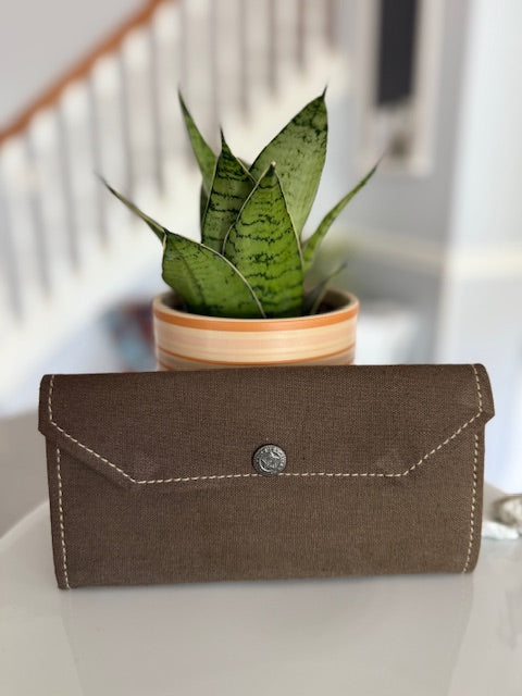 Yellow, Brown or Black Repurposed Military Minimalist Wallet