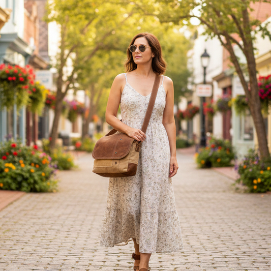 Concealed Carry Canvas Crossbody Purse – CCW Bag with Dual Access – Upcycled Military Canvas – Everyday Carry Style