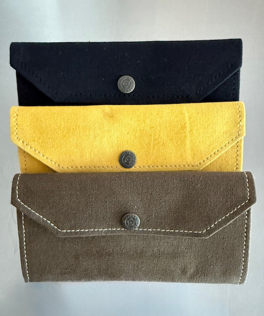 Yellow, Brown or Black Repurposed Military Minimalist Wallet