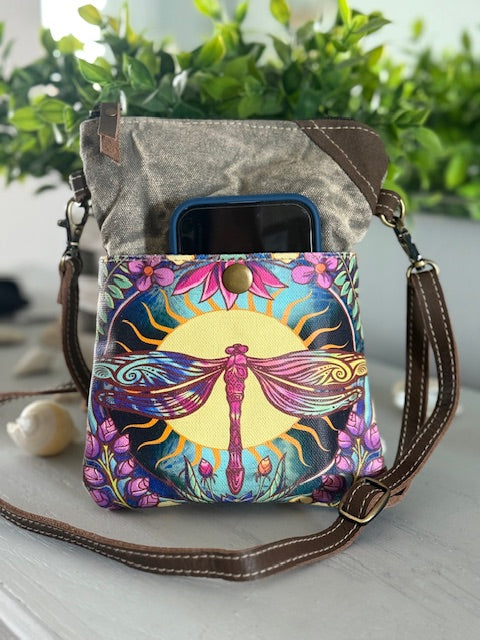 Dragonfly Passport Bohemian Style Sustainable Military Canvas Bag