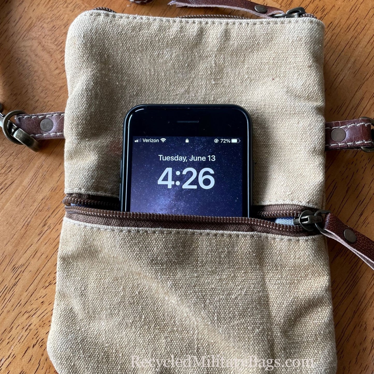 Small Canvas Passport Crossbody Bag ~ Travel, Festival or Small sustainable