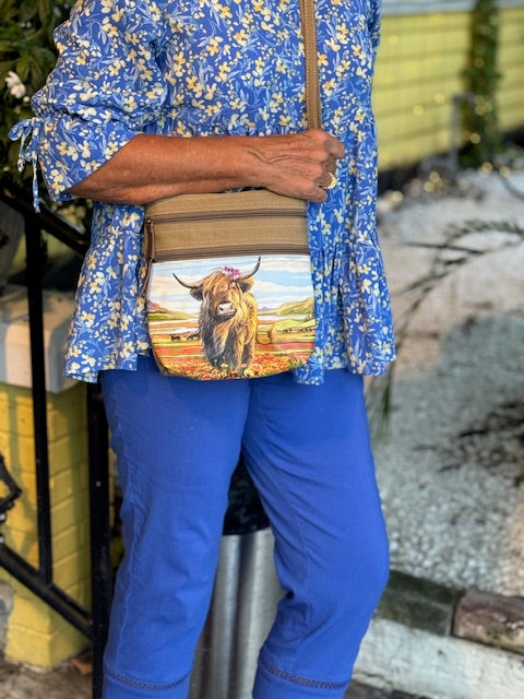 NEW! Cute Highland Cow Small Sustainable Crossbody Bag
