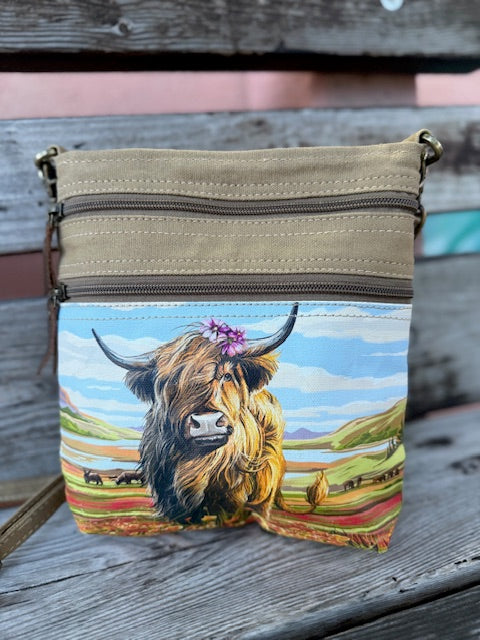 NEW! Cute Highland Cow Small Sustainable Crossbody Bag