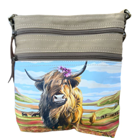 NEW! Cute Highland Cow Small Sustainable Crossbody Bag