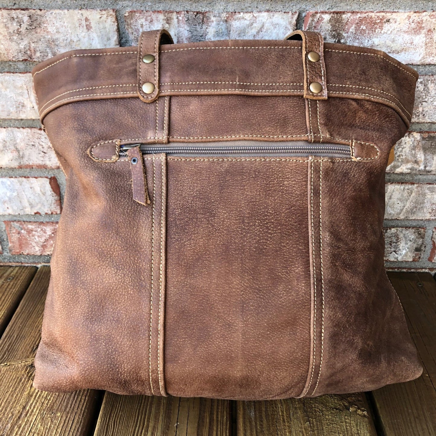 Distressed Repurposed Leather Shoulder Bag Purse Tote or Travel Bag!