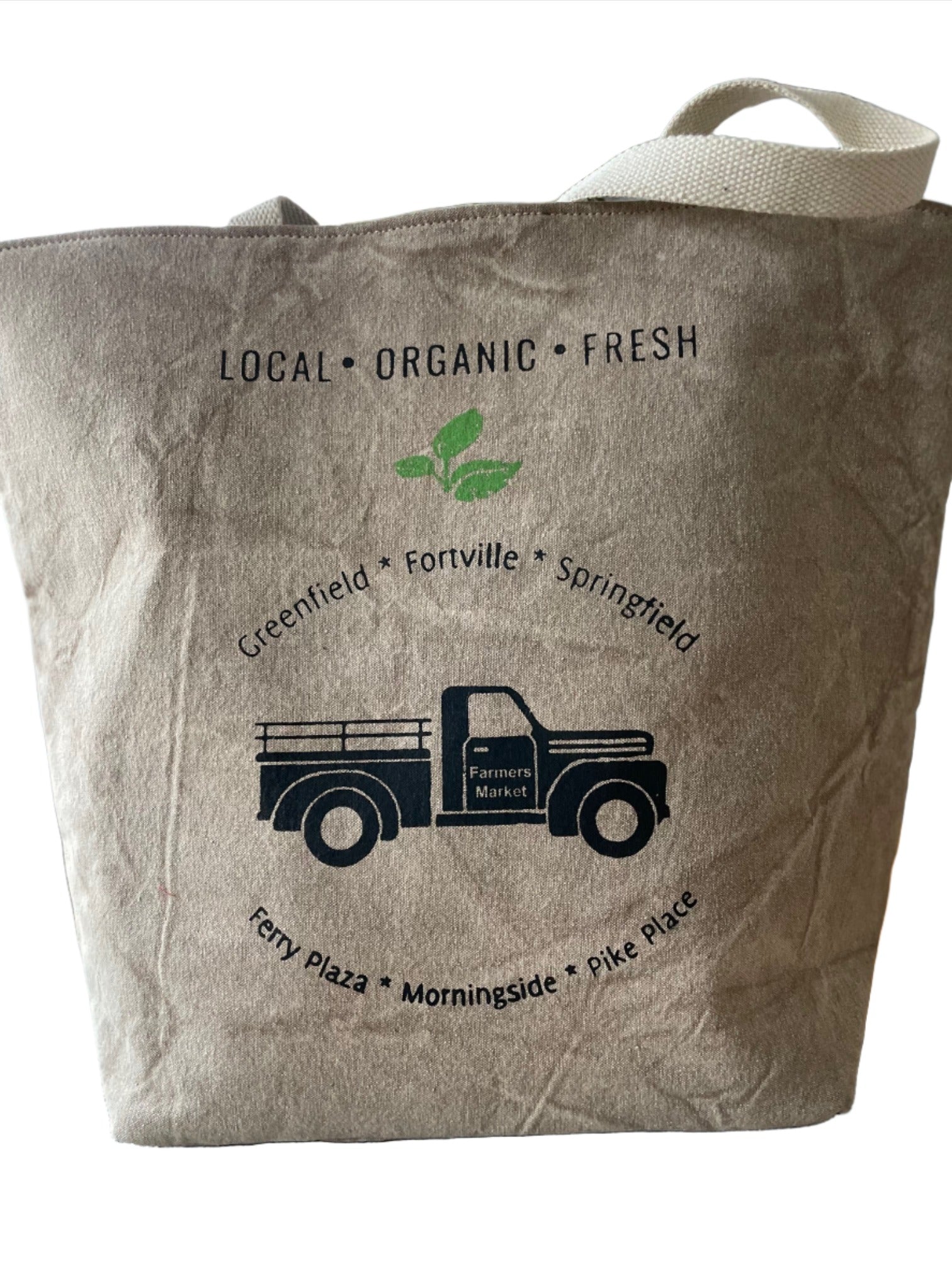 Large Farmers Market Tote Local Organic Fresh Strong - Main Image