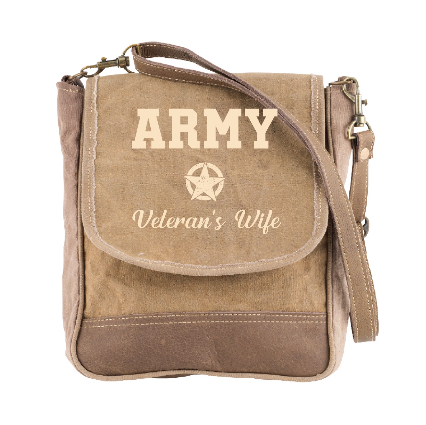 Small Messenger Minimalist Sustainable Canvas Crossbody ~ Custom Print