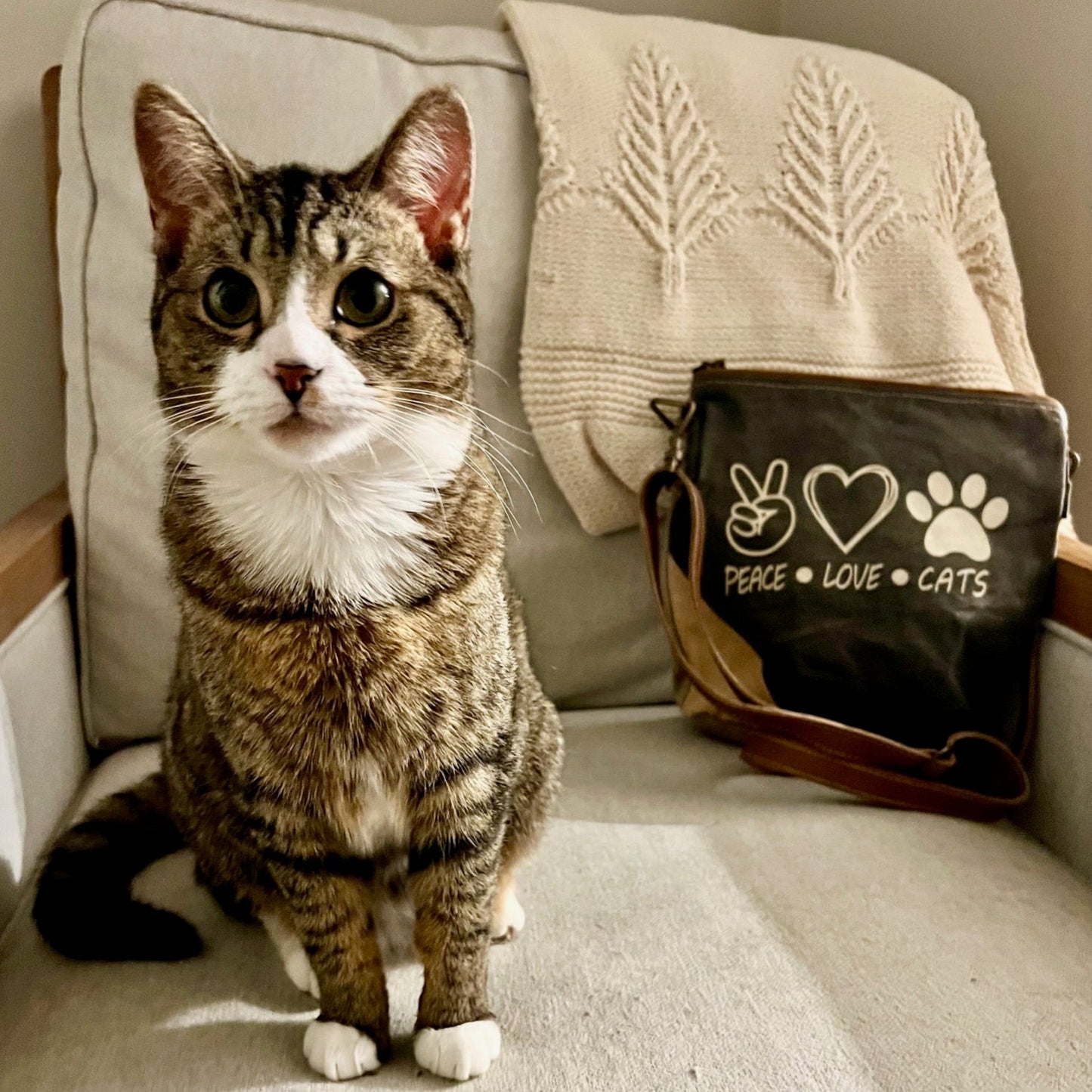 Cat and Peace Love Cats Cross Body Bag