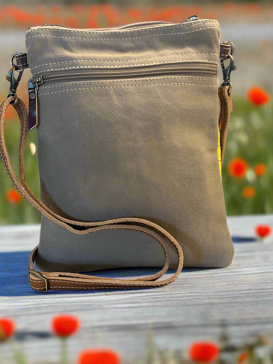 NEW! Peace Love Joy - Sunshine Yellow with Poppies Crossbody ☀️