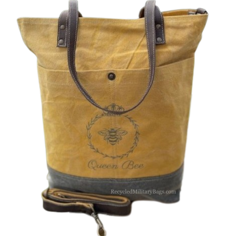 Canvas Crossbody Purse – Queen Bee Travel Tote & Weekender for Women – Unique Everyday Gift Idea