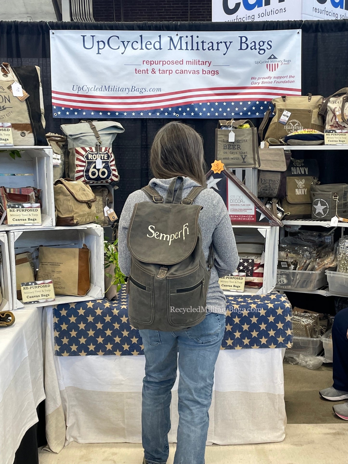 US Navy Large Gray Sustainable Canvas Backpack ~ Perfect Gift for the Navy Proud!
