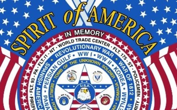 Spirit of America Flag Honoring all Veterans and First Responders including 911 Heroes GIFT