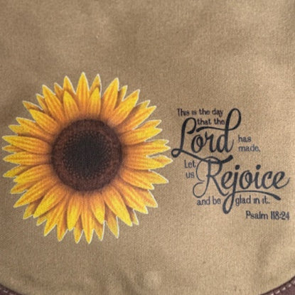 Sunflower Rejoice Crossbody Bag with This is the Day the Lord Has Made