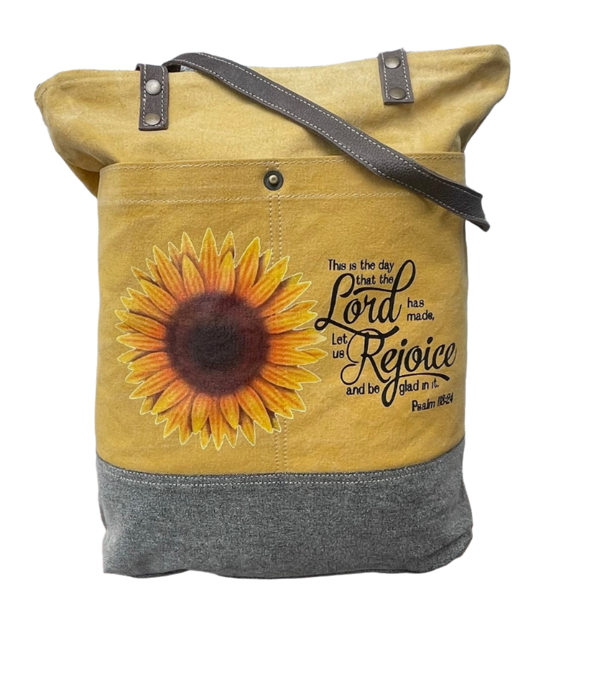 Sunflowers Rejoice Yellow Tote with Crossbody Strap – Recycled