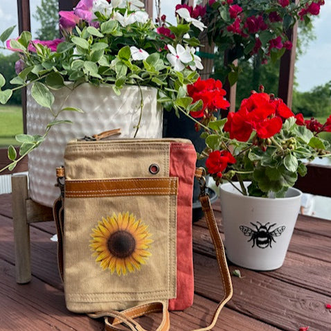 Sunflower Small Crossbody or Passport Bag