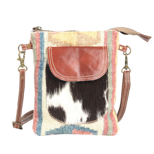 Small Tapestry Passport with Cowhide Pocket