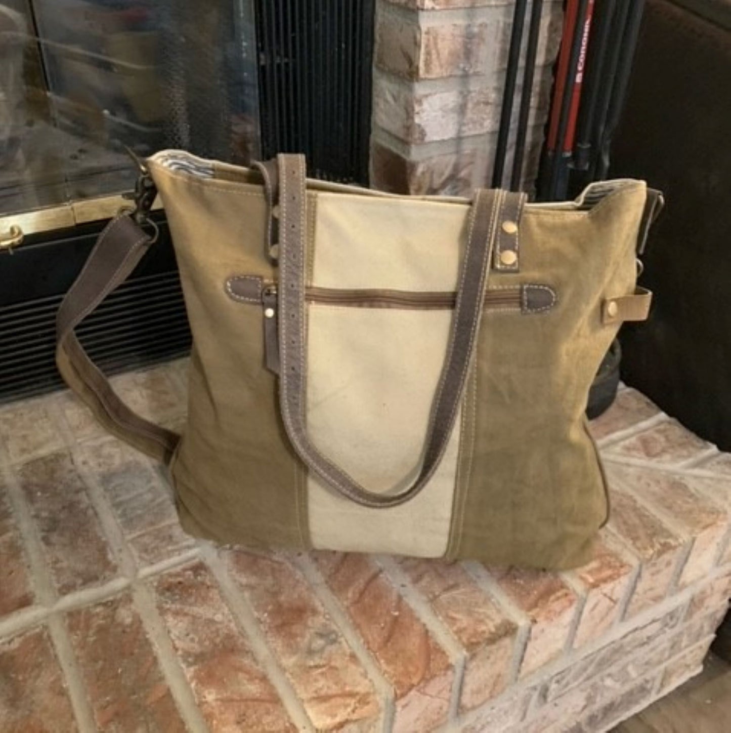 Recycled Military Canvas Bag – Lone Wolf Ranch Tote for Women – Unique Western & Ranch Gift Idea