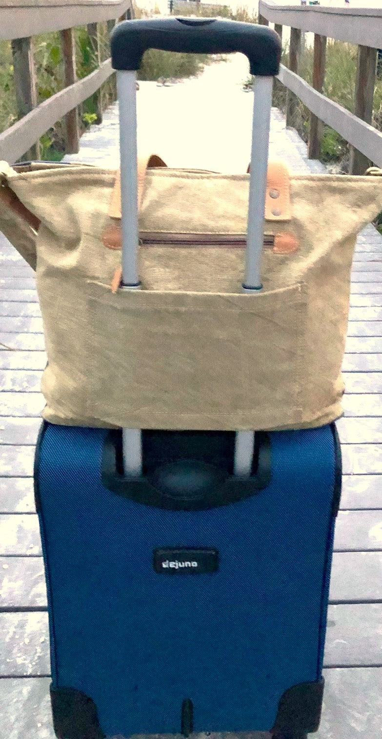 Patriotic American Flag State Tote Bag with Luggage Sleeve for Easy Traveling!