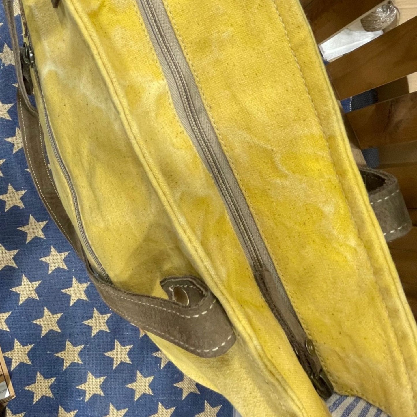 Peace Love and Dogs Eco-Friendly Yellow Weekender Tote with Crossbody Strap