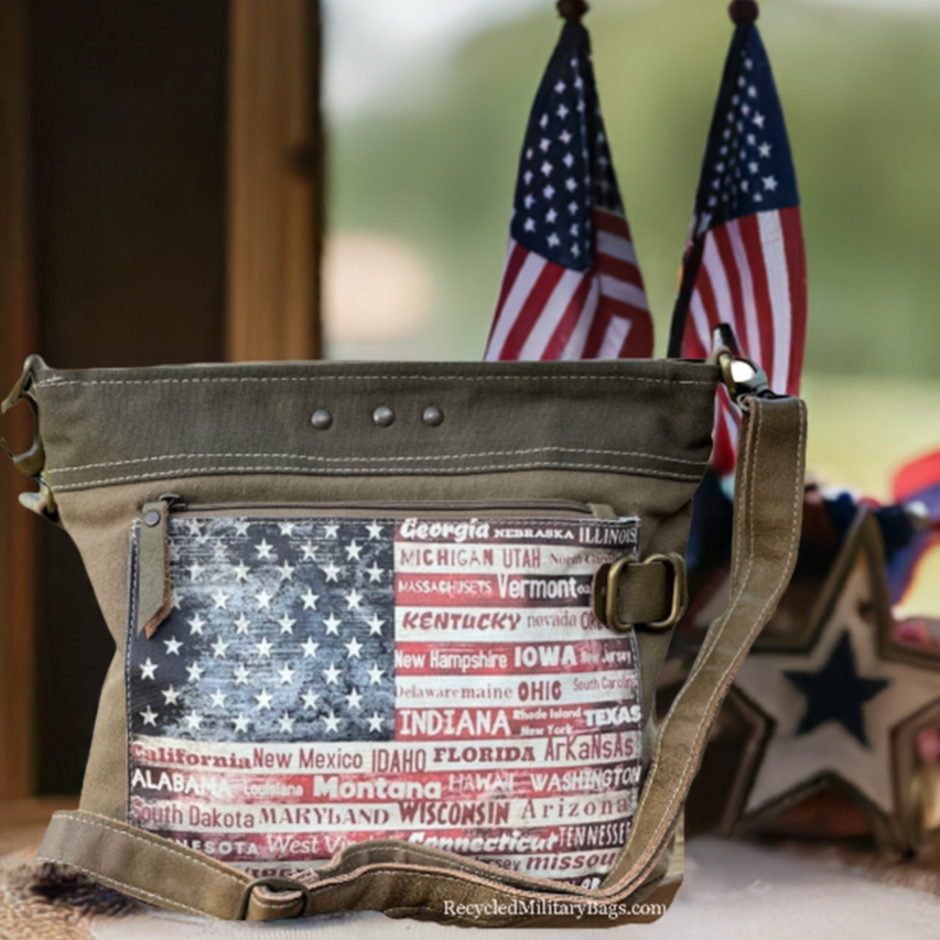 Patriotic Purse American Flag State Crossbody ~ Show Your Pride and Carry it With YOU!