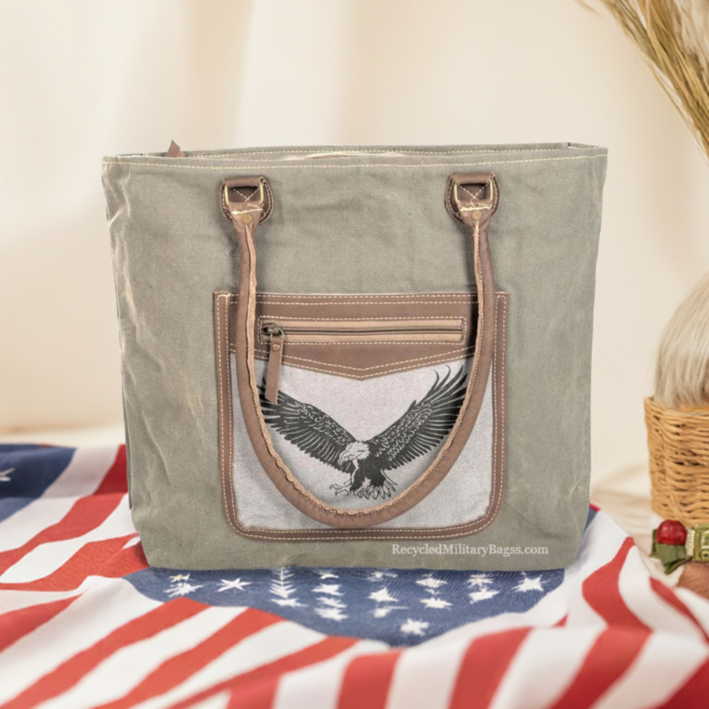 Bald Eagle Shoulder Tote Bag is Patriotic and Proud! Great Travel Bag