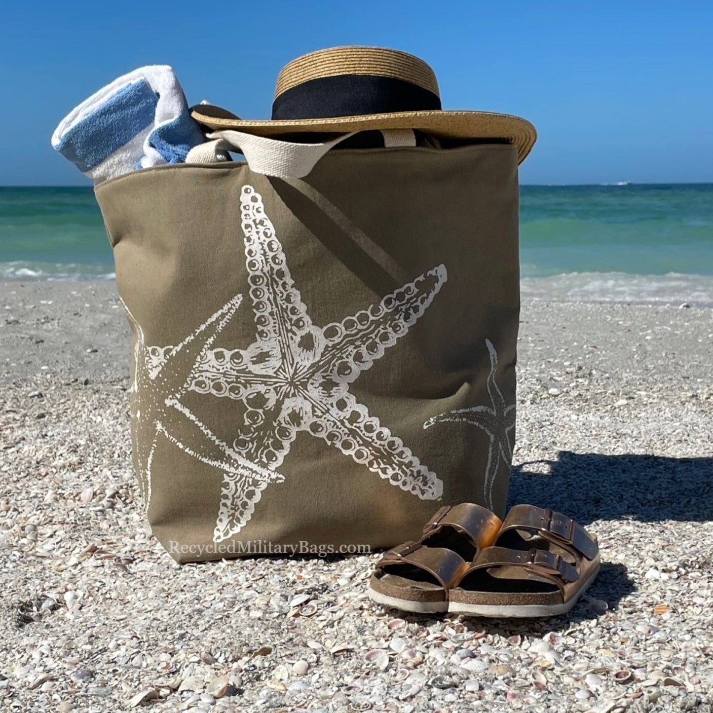 The Best Beach Bag Ever! Sustainable Military Canvas