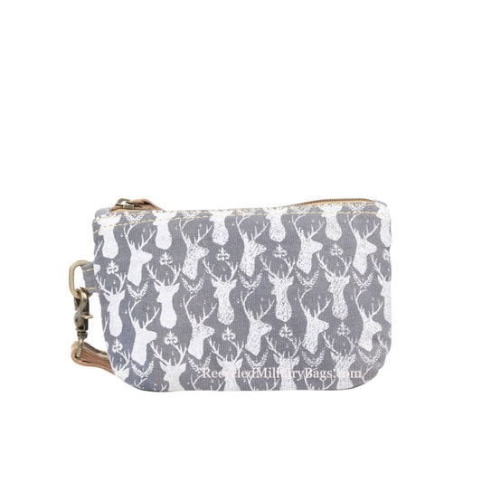 Deer Sustainable Wristlet, Canvas Makeup Bag or Coin Purse! You decide! Available by Special Order