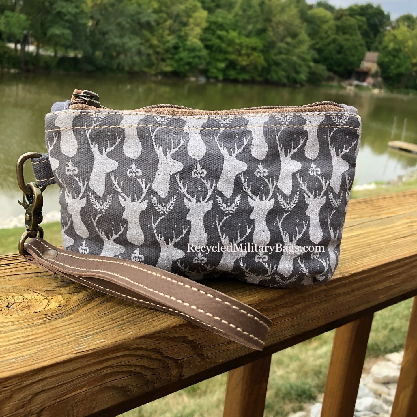 Deer Sustainable Wristlet, Canvas Makeup Bag or Coin Purse! You decide! Available by Special Order