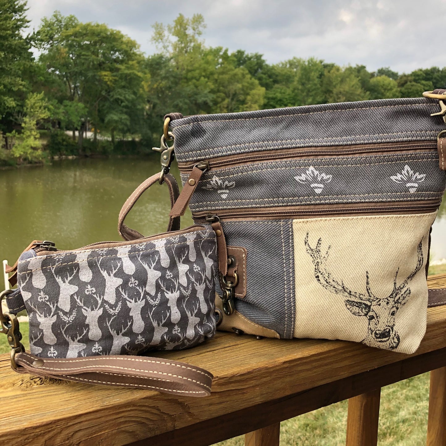 Deer Sustainable Wristlet, Canvas Makeup Bag or Coin Purse! You decide! Available by Special Order