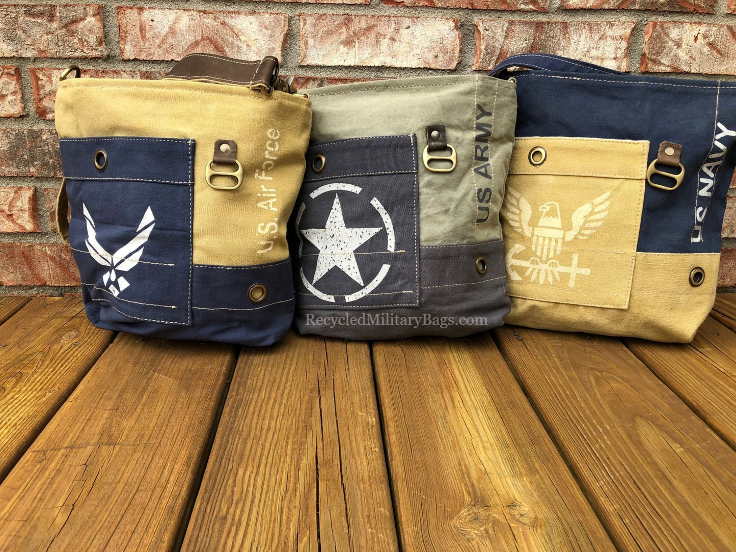 Recycled Military Canvas Crossbody Bag – US Navy Purse – Gift for Navy Wife, Mom & Veteran