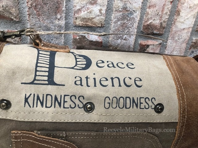 The Original Peace and Patience Sustainable Canvas Crossbody Bag