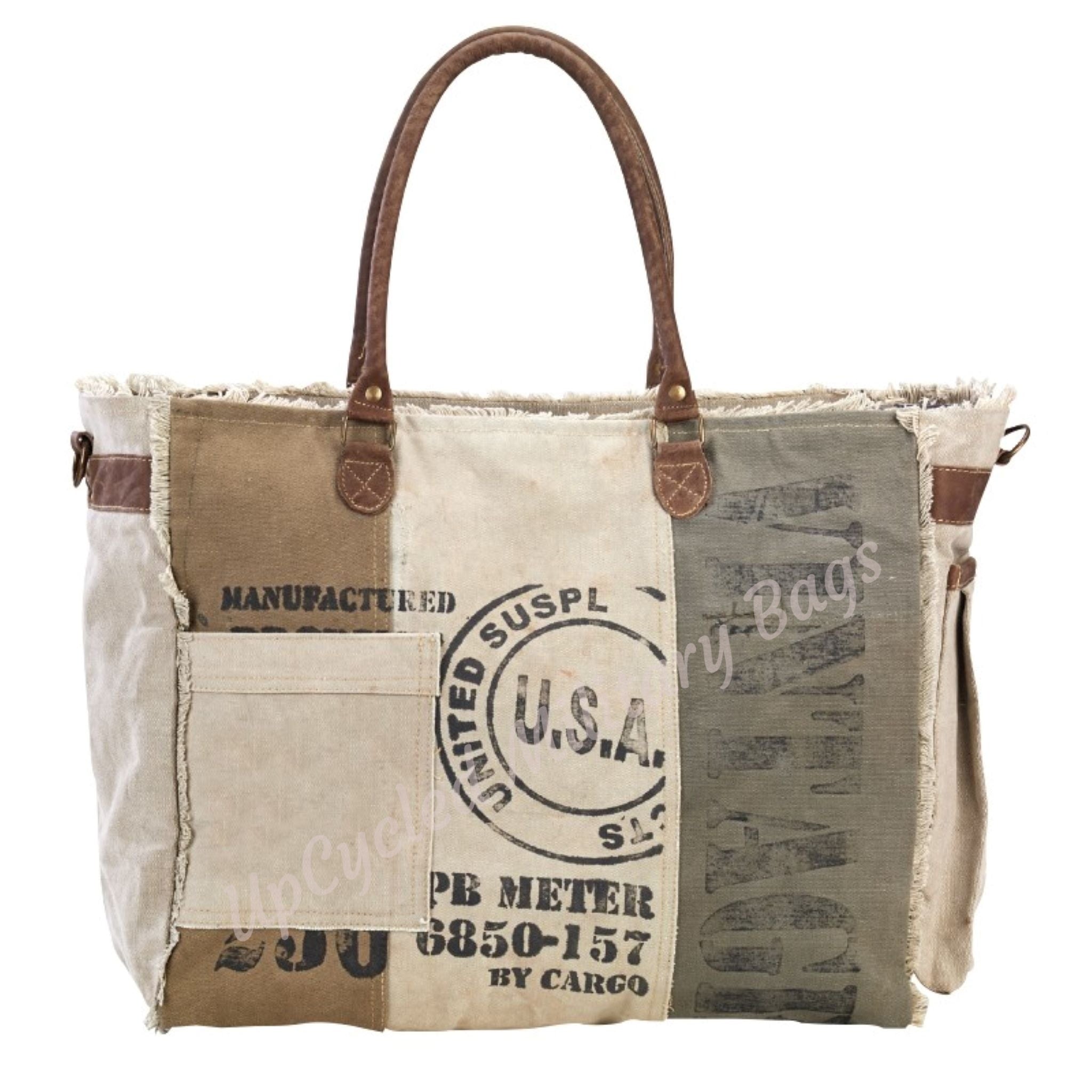 UpCycled USA Weekender Canvas Tote Bag