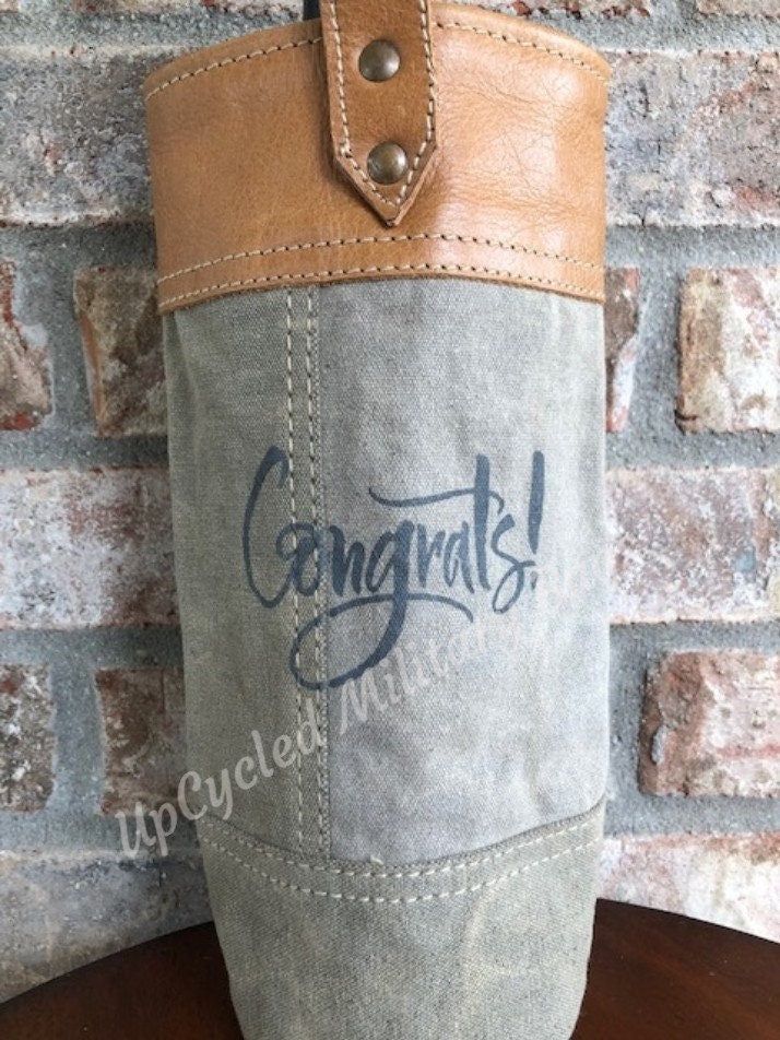 Congrats! Gift Wine Tote Congratulations Engagement New Home Baby Job Wedding Promotion Graduation Retirement Gift for her Wine Lovers Gift