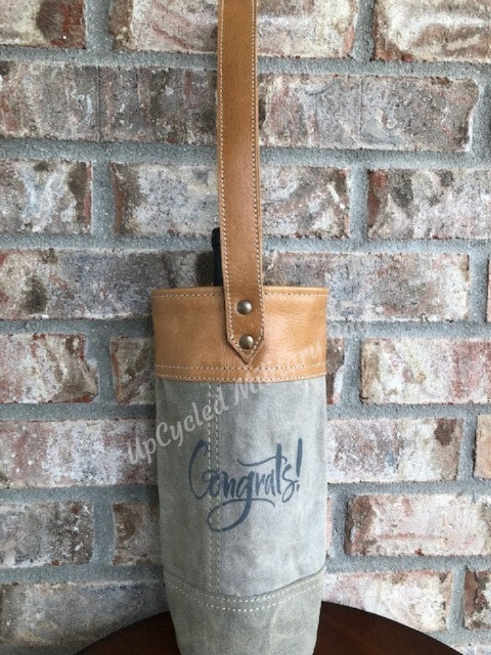 Congrats! Gift Wine Tote Congratulations Engagement New Home Baby Job Wedding Promotion Graduation Retirement Gift for her Wine Lovers Gift