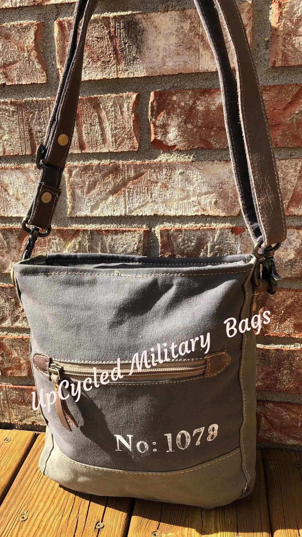 Vintage Double Star Sustainable Canvas Bag Crossbody Purse Great Size Crossbody!