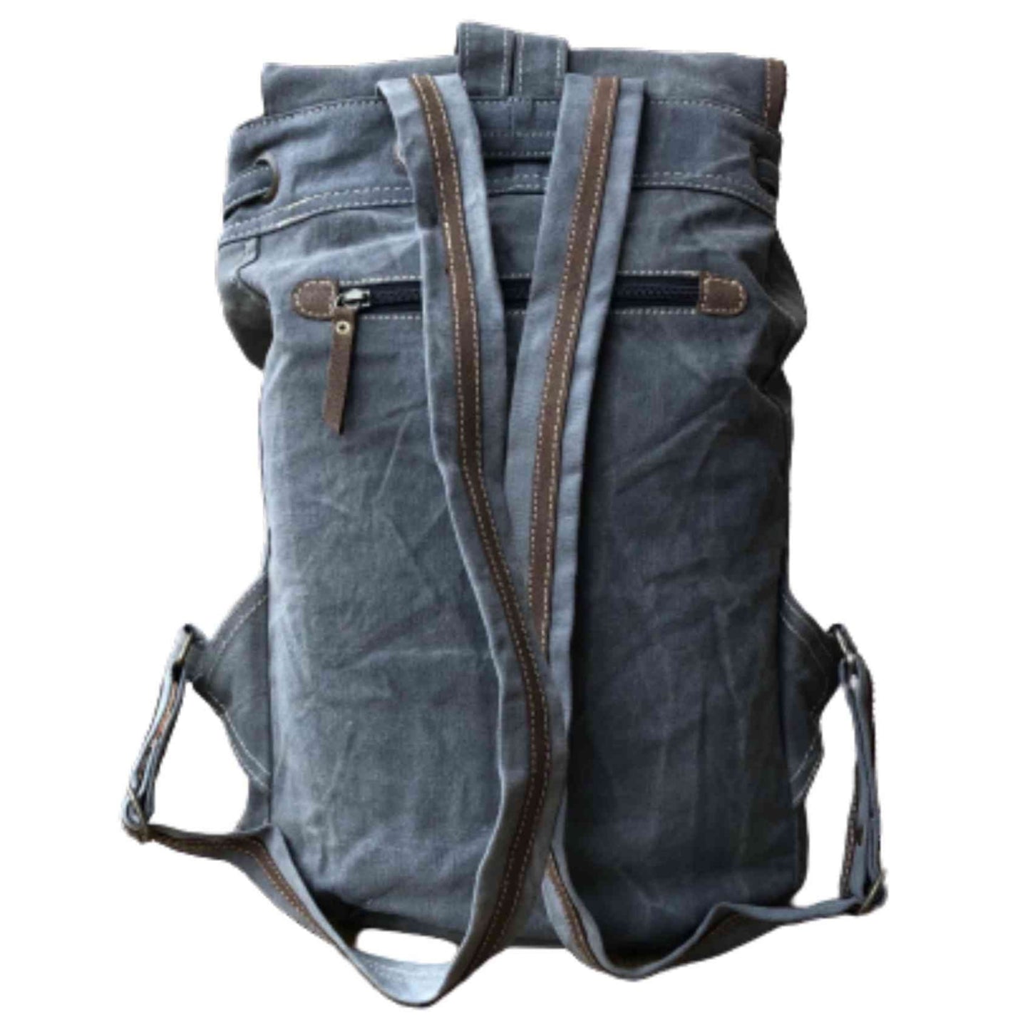 Unisex Gray Large Sustainable Canvas Backpack