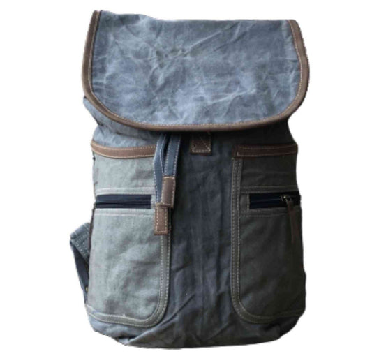 Unisex Gray Large Sustainable Canvas Backpack