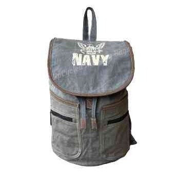 US Navy Large Gray Sustainable Canvas Backpack ~ Perfect Gift for the Navy Proud!