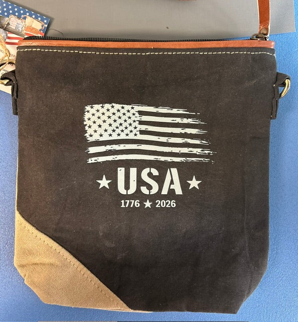Limited Run Patriotic Crossbody Bag – Americana  – Recycled Military Canvas Bags