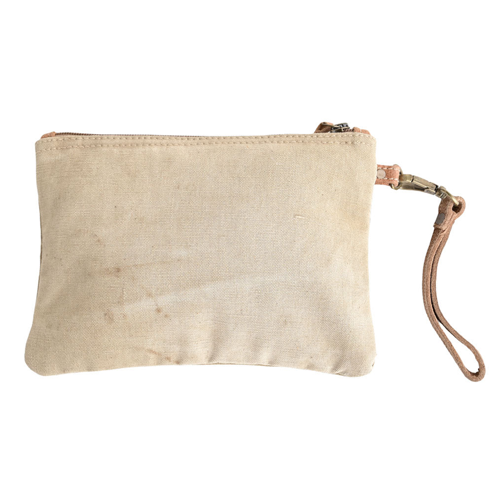 Vintage American Flag Canvas Wristlet