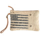 Patriotic Canvas Handbag – Vintage American Flag Wristlet for Women – Veteran & Patriotic Gift Idea