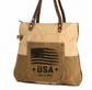 Patriotic Canvas Handbag – 250th Anniversary Two Tone Tote for Women – USA 1776-2026 Gift Idea