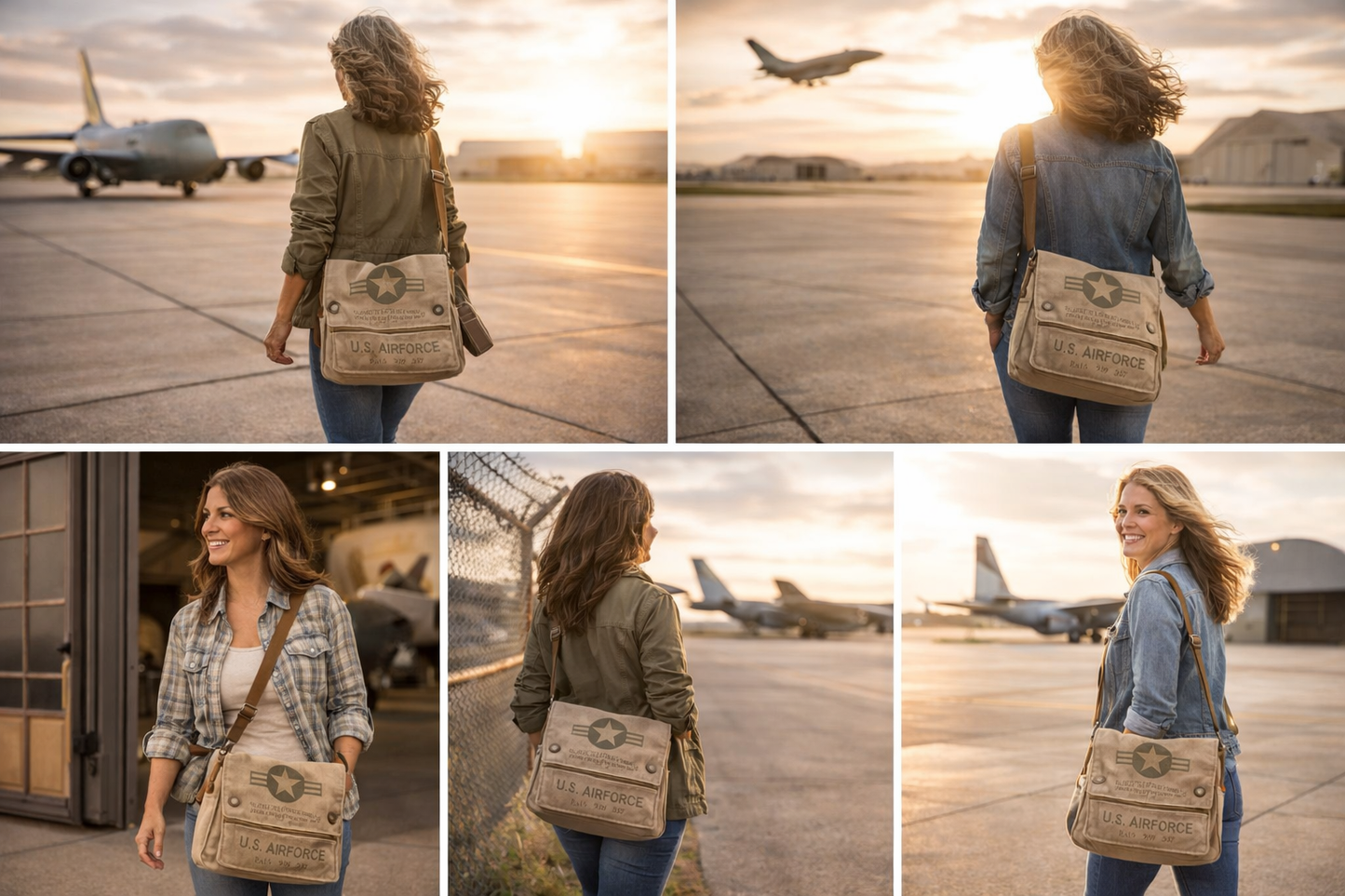 US Air Force Flight Gear Crossbody Bag – Recycled Military Canvas – Air Force Gift