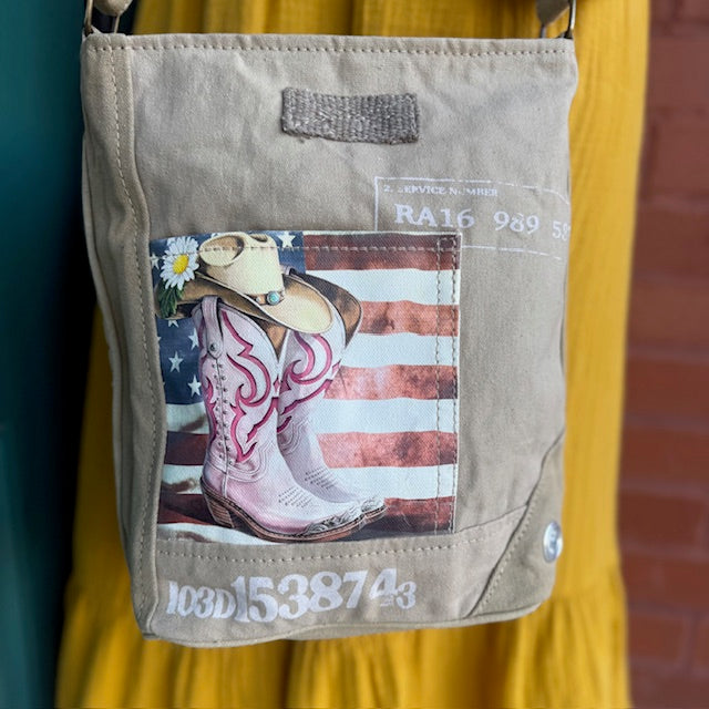 Patriotic American Cowgirl Crossbody Bag