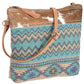 Canvas Crossbody Purse for Women – Blue Turquoise Aztec Military Bag – Unique Western Gift Idea